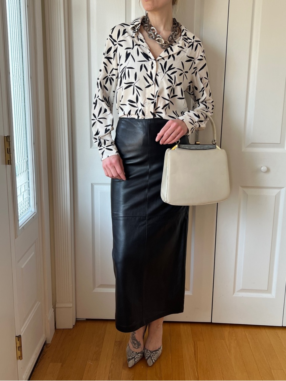 Philosophy Black & White Patterned Blouse